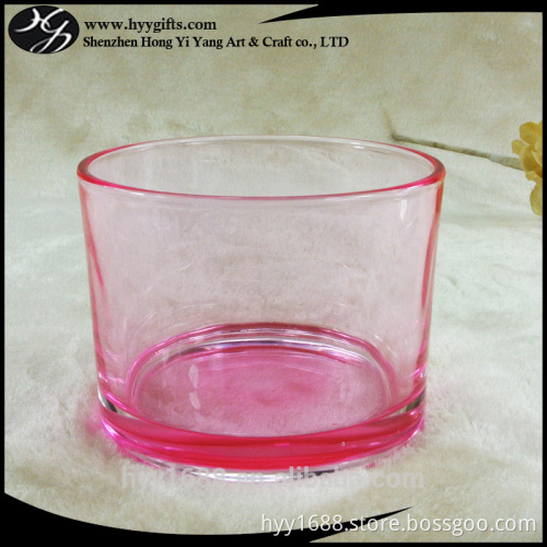 luxury transparent pink candle glass jar for 3-wick candles